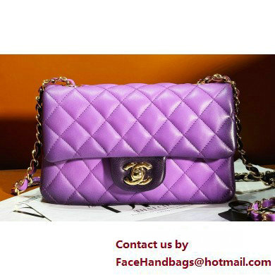 Chanel Gradient Lambskin & Gold-Tone Metal Small Classic Flap Handbag Light Purple 2025 - Click Image to Close